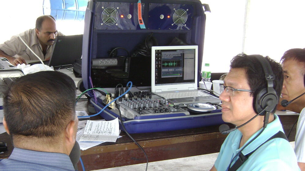 People at studio desk
