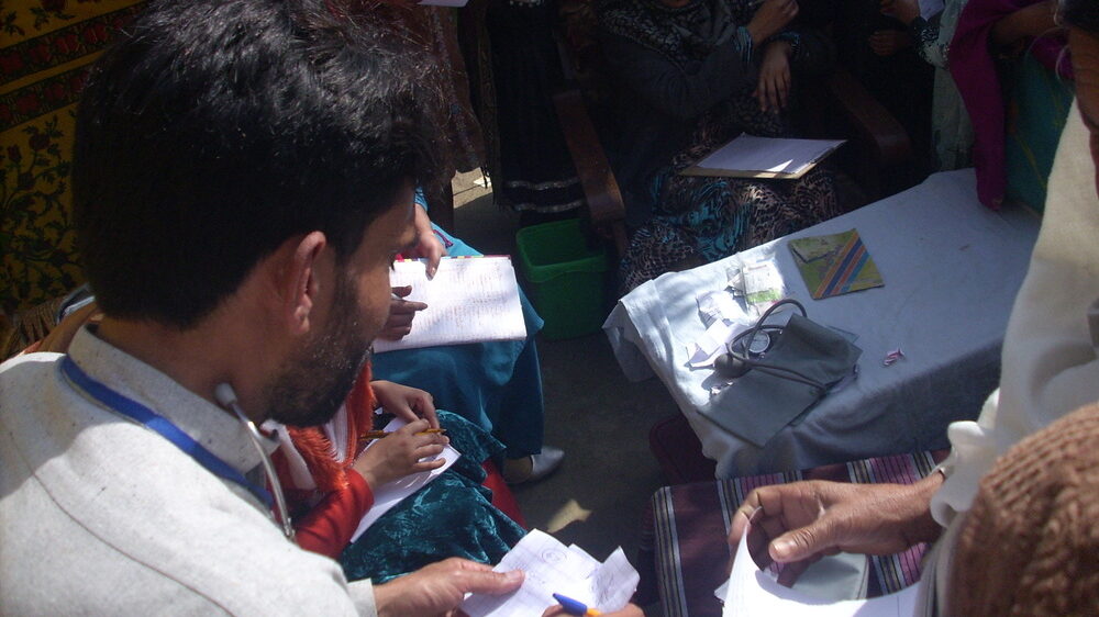 Man looking at papers