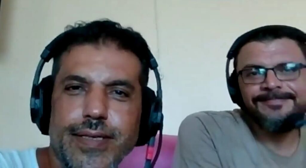 Radio presenters on a Zoom call